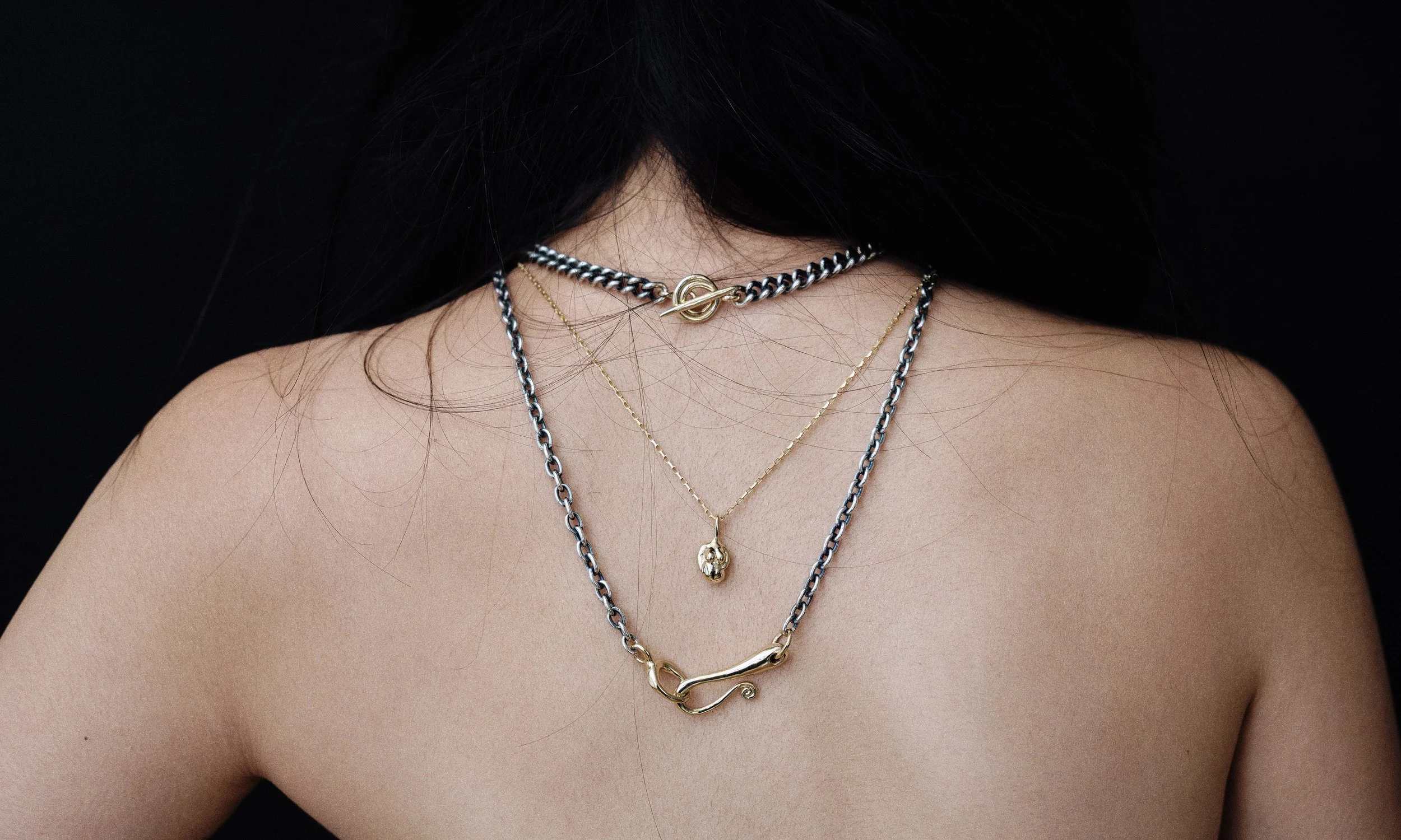 14k Gold and Silver Vortex Chain Necklace — Talisman